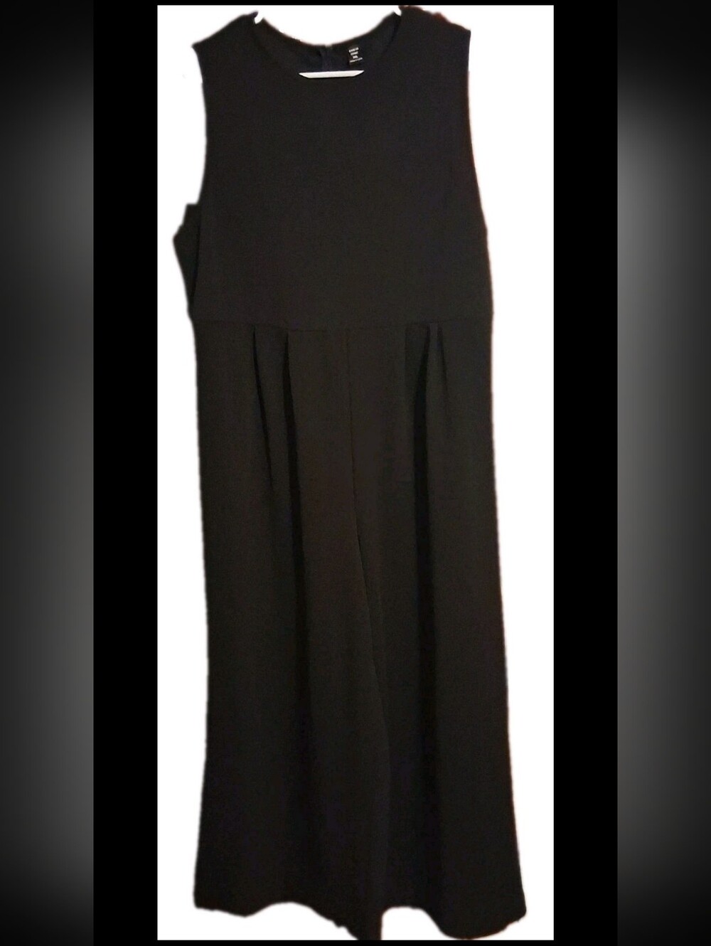 SHEIN CURVY SIZE 3XL Black Sleeveless Wide-Leg Jumpsuit W/ Zipper Back